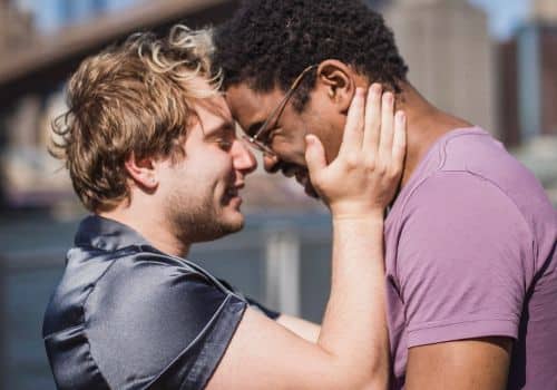 Couple reconnecting after argument 